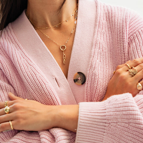 woman with necklace layers