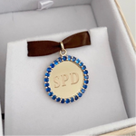 Round Sapphires Medallion in Gold 14Kt