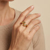 Modern minimalist gold ring, domed design, perfect for stacking or solo wear, everyday fine jewelry.