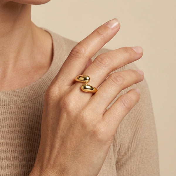 Modern minimalist gold ring, domed design, perfect for stacking or solo wear, everyday fine jewelry.