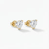 14Kt gold heart stud earrings with zirconia product photo by Morelove Designs