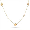 14Kt gold necklace with 3 star charms and diamond accents product photo by Morelove Designs