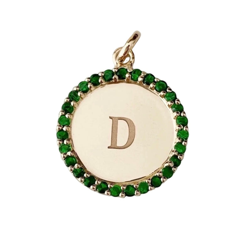 Round Sapphires Medallion in Gold 14Kt
