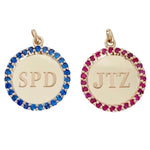 Round Sapphires Medallion in Gold 14Kt