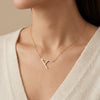 Jumbo Diagonal Initial Necklace in Gold 14Kt