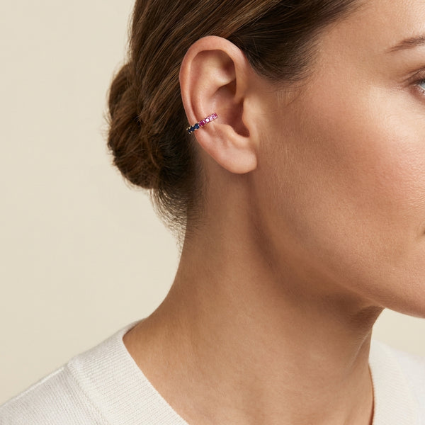 Multi Sapphire Ear Cuff in 14Kt Gold