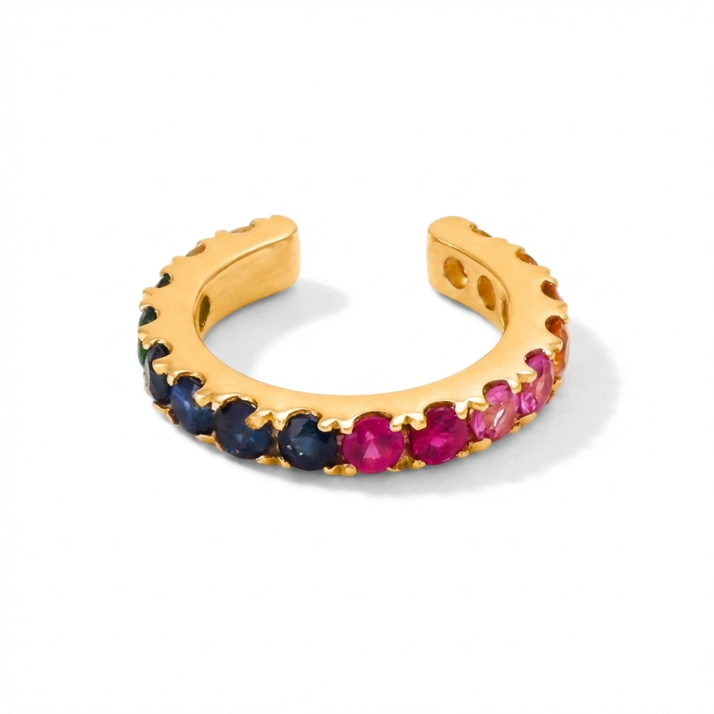 Multi Sapphire Ear Cuff in 14Kt Gold