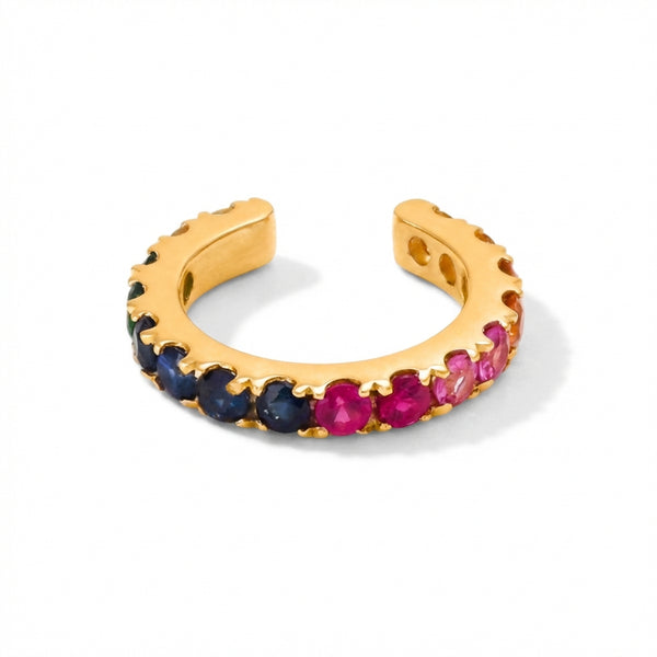 Multi Sapphire Ear Cuff in 14Kt Gold