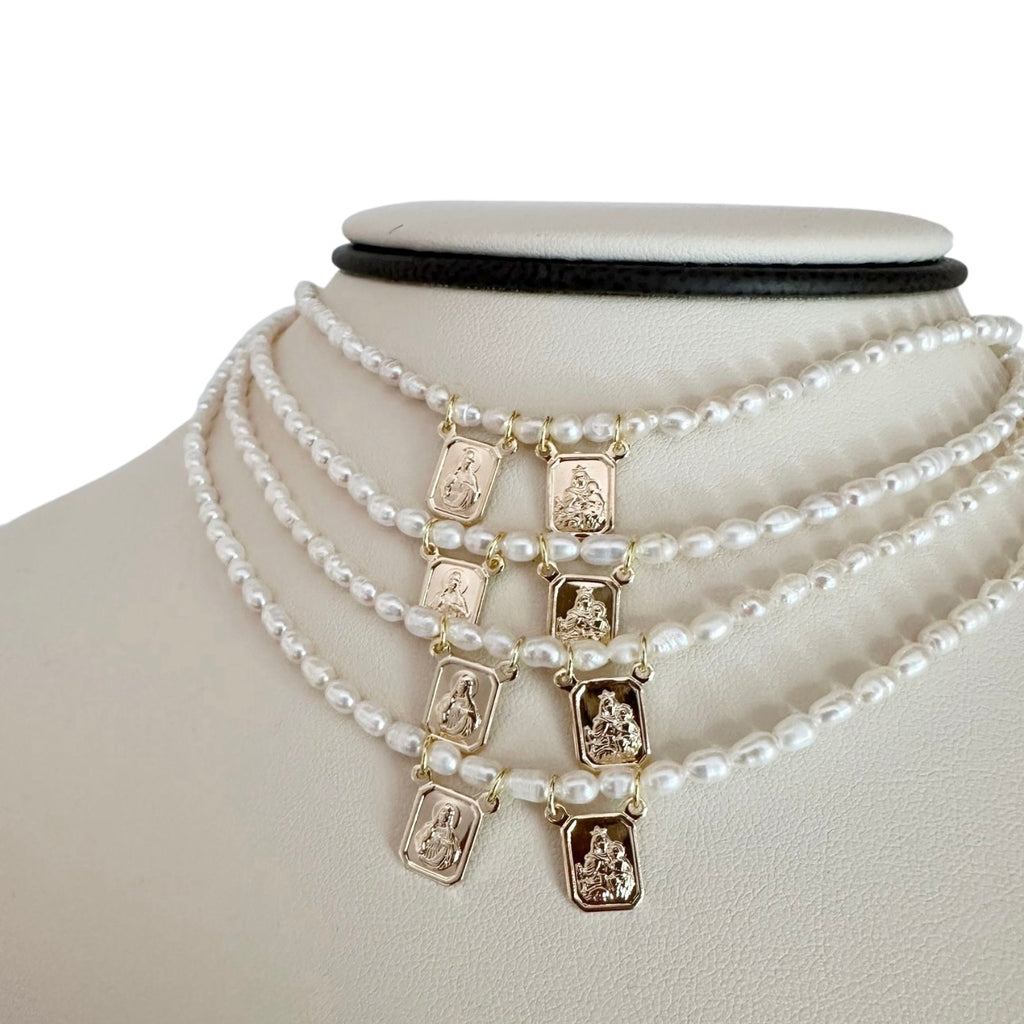 Dainty pearl scapular necklace crafted from golden plated sterling silver, ideal for daily wear and quiet luxury.