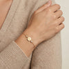 Single Disk Shaped Bracelet with Side Bezel Diamonds in Gold 14Kt