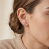 April birthstone diamond earrings, 14K gold bezel set studs, fine jewelry for adults. photography by Morelove Designs
