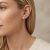 Baby pearl 14Kt gold stud earrings for adults, elegant everyday fine jewelry. photography by Morelove Designs