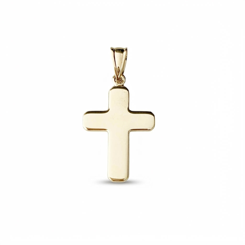 14Kt gold chubby cross charm for necklace product photo by Morelove Designs