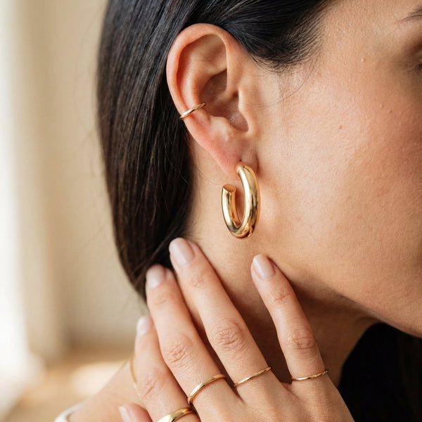 14k gold earrings photography by Morelove Designs