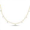 14Kt gold dangle necklace with 0.12cts diamonds, delicate fine jewelry for women product photo by Morelove Designs
