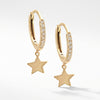 14kt gold huggie earrings with diamond accents and star charm for adults product photo by Morelove Designs