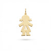 Gold 14Kt girl charm with initial A, personalized children's jewelry pendant product photo by Morelove Designs