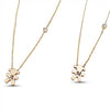 14Kt gold girl charm necklace with side diamond, personalized kids jewelry product photo by Morelove Designs