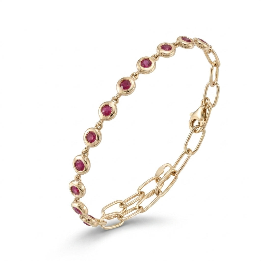 Exquisite Half Paperclip and Half Bezel-Set Ruby Design product photo by Morelove Designs