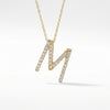 14kt gold initial necklace with micro pave diamonds, personalized fine jewelry for women product photo by Morelove Designs