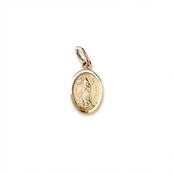 Mini Guadalupe 14kt gold charm for kids product photo by Morelove Designs
