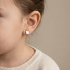 Mother of pearl butterfly 14Kt gold stud earrings for kids; hypoallergenic baby jewelry photography by Morelove Designs