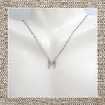 Sterling Silver Initial Diamond Necklace