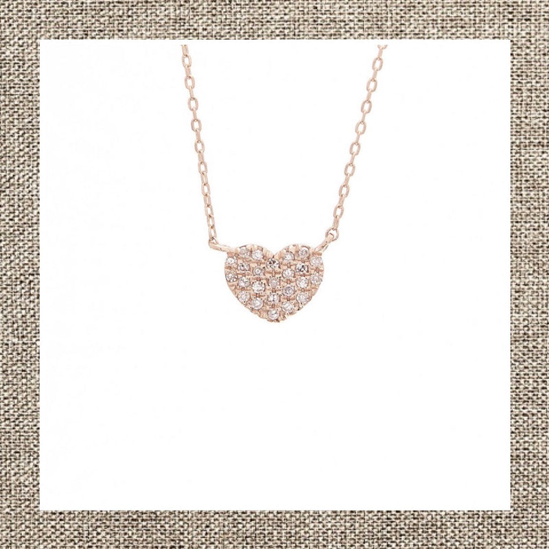 Micro Pave Diamond Heart Necklace