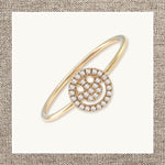 Happy Face Pave Diamond Ring in Gold 14Kt