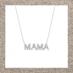 Micro Pave Diamond MAMA Necklace in Gold 14Kt