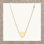 Single Heart Shaped Necklace with Side Bezel Diamond in Gold 14Kt