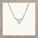 Round Prong Diamond Trio Necklace in Gold 14Kt