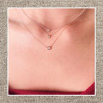 Single Bezel Diamond Necklace in Gold 14Kt