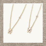 Girl Charm Necklace with Side Mini Diamond in Gold 14Kt