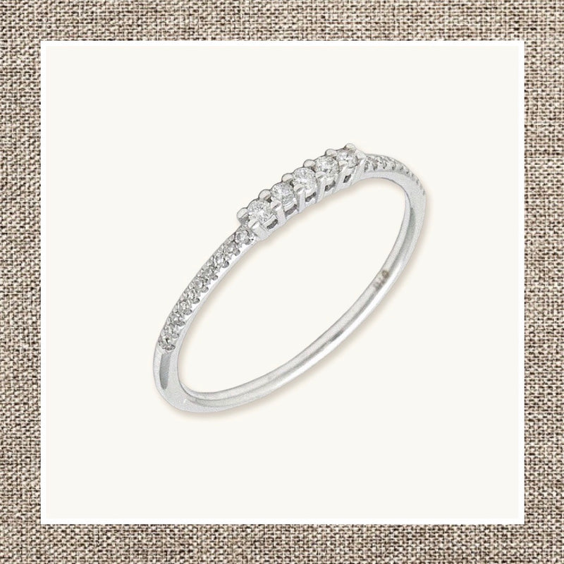 Micro Pave Diamond Tall Ring in Gold 14Kt