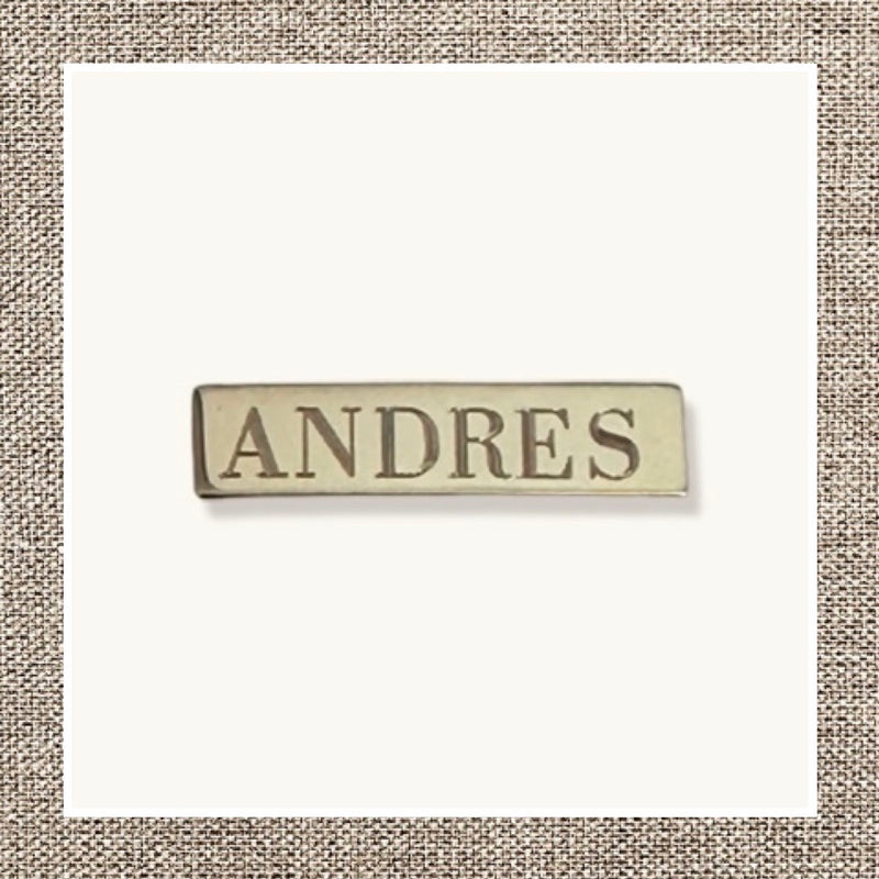 Name Bar Safety Pin in Gold 14Kt