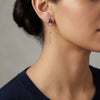 14kt gold sapphire diamond drop earrings for women photography by Morelove Designs