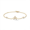 14Kt gold initial A bracelet with pave diamonds and side diamond bezels, elegant fine jewelry for women product photo by Morelove Designs