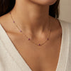 Round bezel ruby necklace 14Kt gold, elegant fine jewelry for women, gemstone chain. photography by Morelove Designs