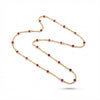 Round bezel ruby necklace 14Kt gold, elegant fine jewelry for women, gemstone chain. product photo by Morelove Designs