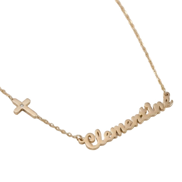 script-name-necklace-with-diamond-cross-in-gold-14kt-product-2
