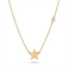 14kt gold star necklace with side bezel diamond, elegant fine jewelry for women product photo by Morelove Designs