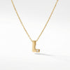 Gold 14Kt initial 'L' necklace with single diamond, delicate chain, personalized jewelry product photo by Morelove Designs