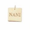 Gold 14Kt square medallion engraved NANI charm product photo by Morelove Designs