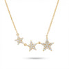 Gold star necklace with micro pave diamonds product photo by Morelove Designs