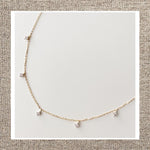 Dangle Necklace with Diamonds 0.12cts in Gold 14Kt