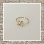 Open Pave Initial Ring in Diamonds & Gold 14Kt