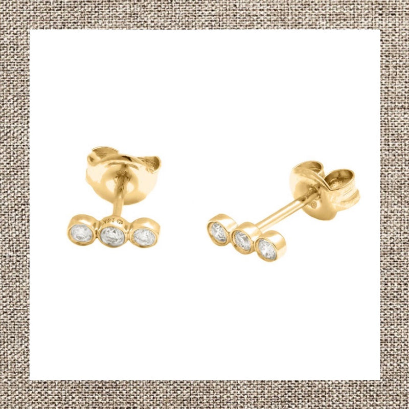 Petite Diamond Bubbles Earrings in Gold 14Kt