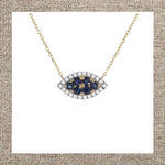 Gemstone Mini Eye Necklace in Gold 14Kt