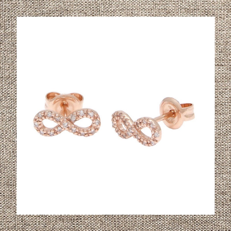 Petite Diamond Infinity Earring in Gold 14Kt